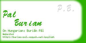 pal burian business card