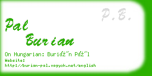 pal burian business card